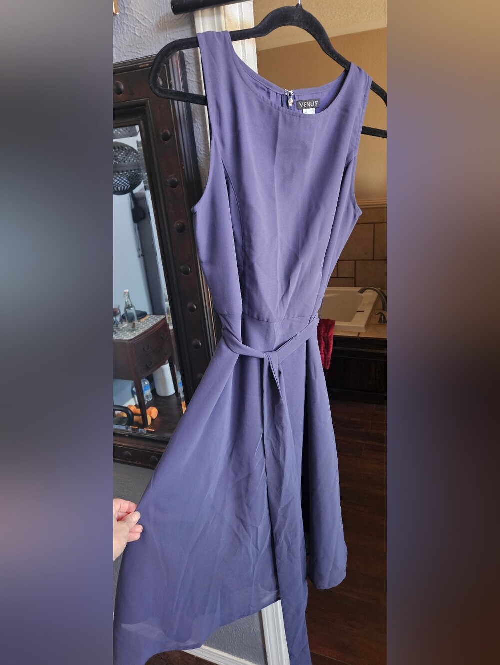 Venus Classic Sleeveless Periwinkle Fit-and-Flare Dress